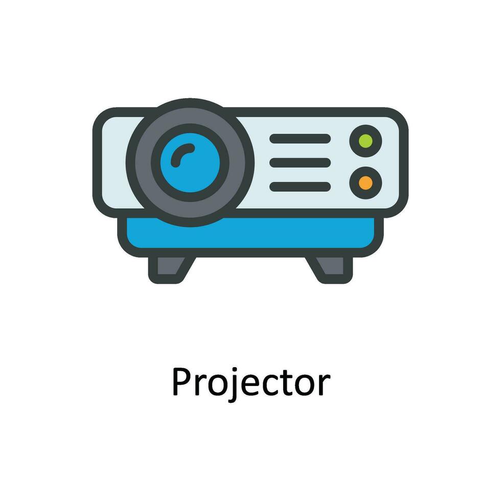 projector vector vullen schets icoon ontwerp illustratie. multimedia symbool Aan wit achtergrond eps 10 het dossier