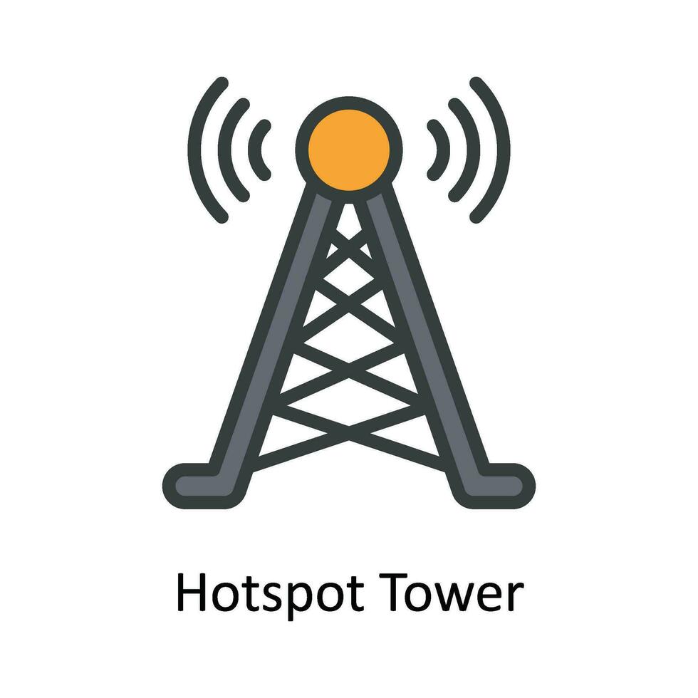 hotspot toren vector vullen schets icoon ontwerp illustratie. multimedia symbool Aan wit achtergrond eps 10 het dossier