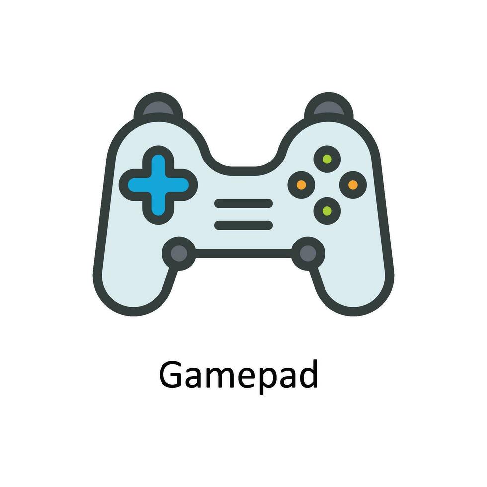 gamepad vector vullen schets icoon ontwerp illustratie. multimedia symbool Aan wit achtergrond eps 10 het dossier