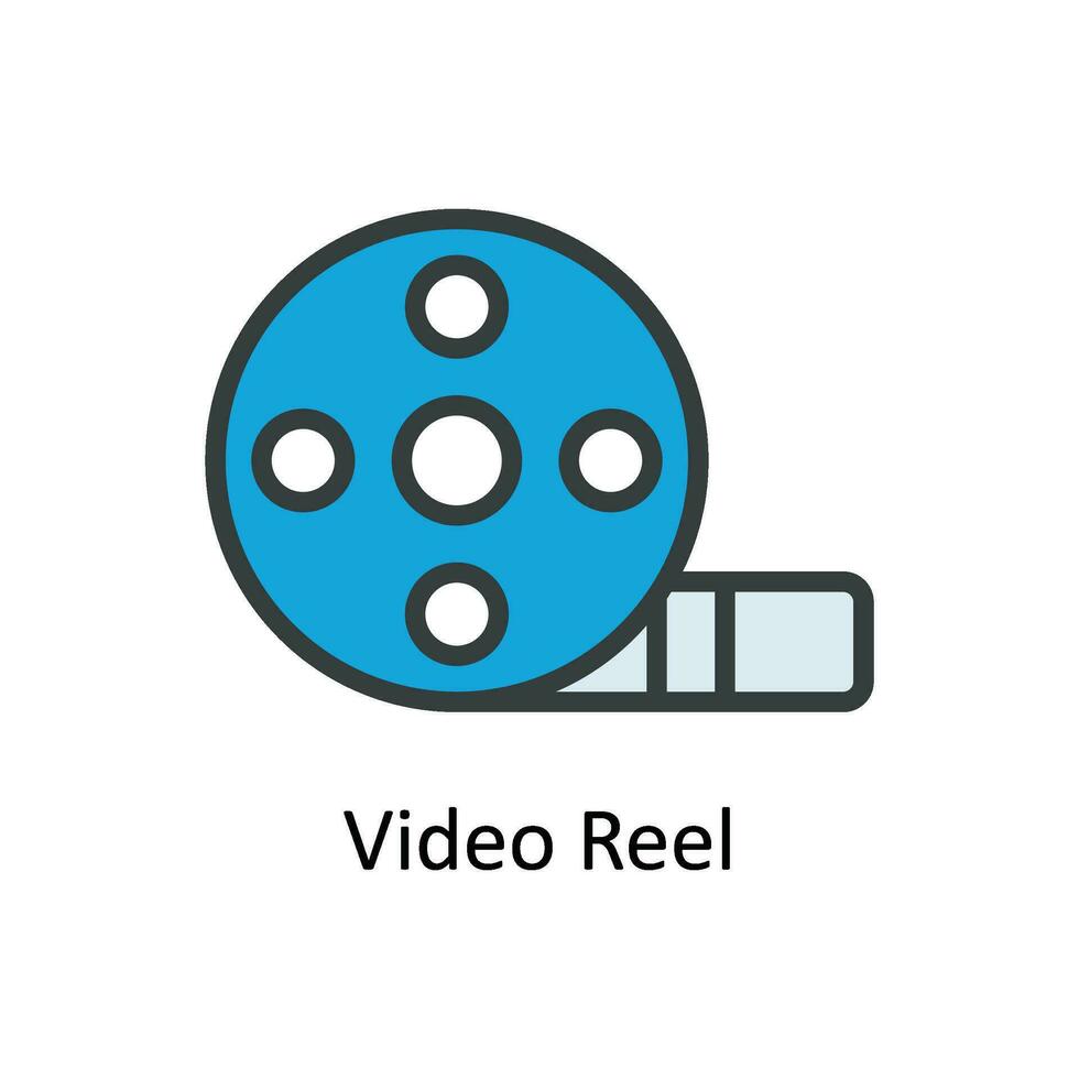 video haspel vector vullen schets icoon ontwerp illustratie. multimedia symbool Aan wit achtergrond eps 10 het dossier