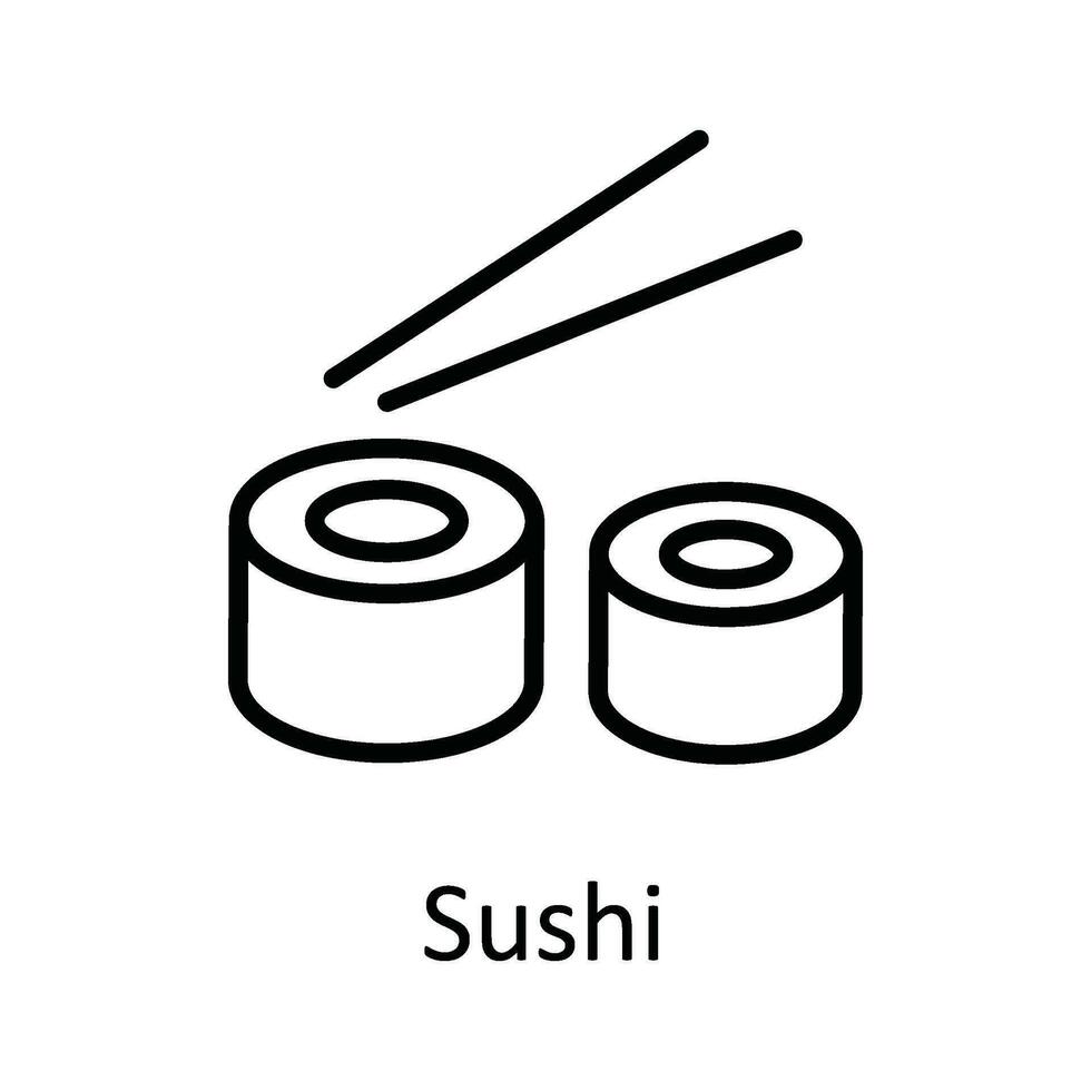 sushi vector schets icoon ontwerp illustratie. voedsel en drankjes symbool Aan wit achtergrond eps 10 het dossier