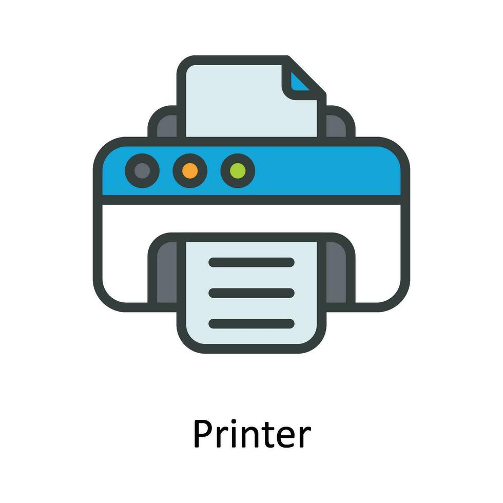 printer vector vullen schets icoon ontwerp illustratie. multimedia symbool Aan wit achtergrond eps 10 het dossier