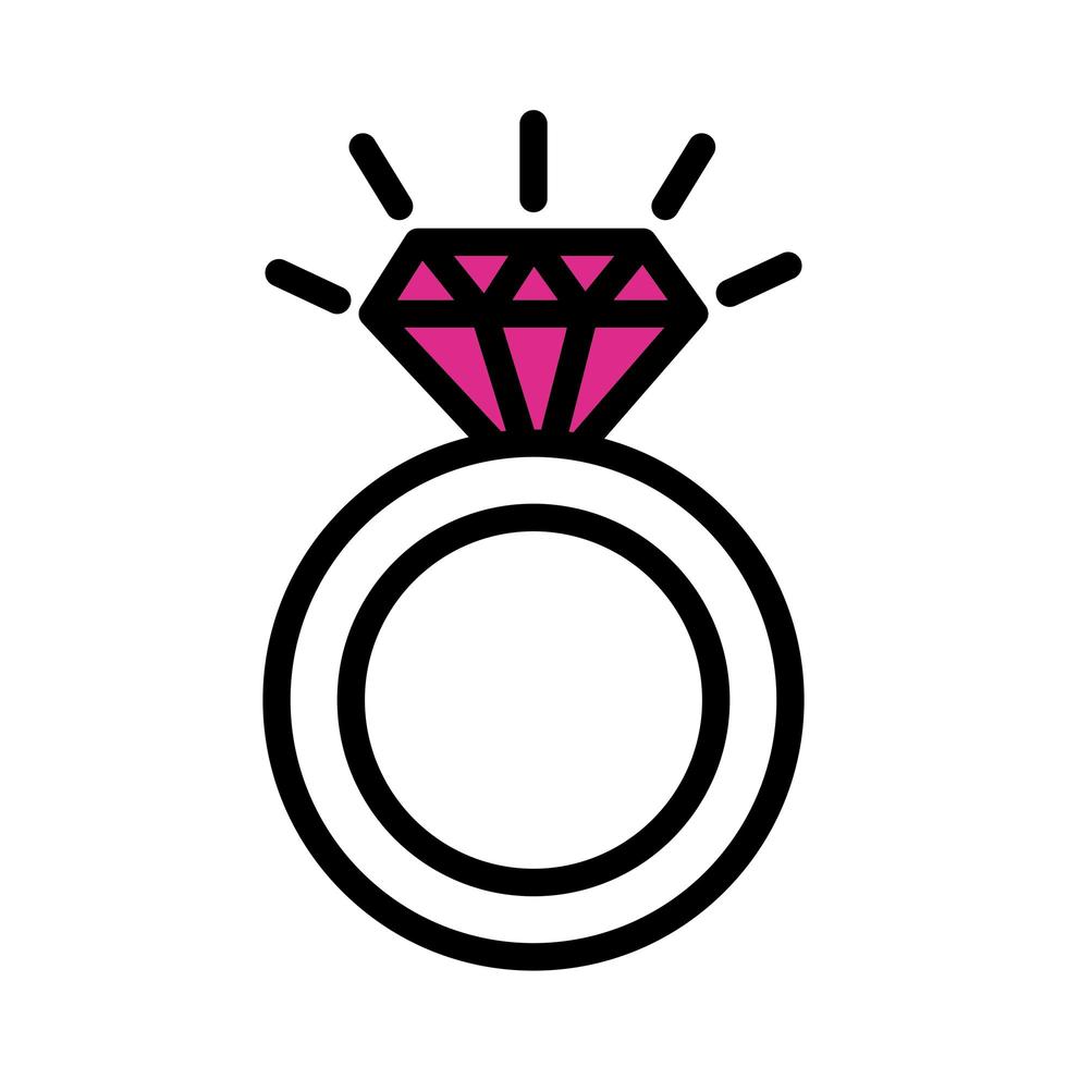 voorstel ring liefde lijn stijlicoon vector