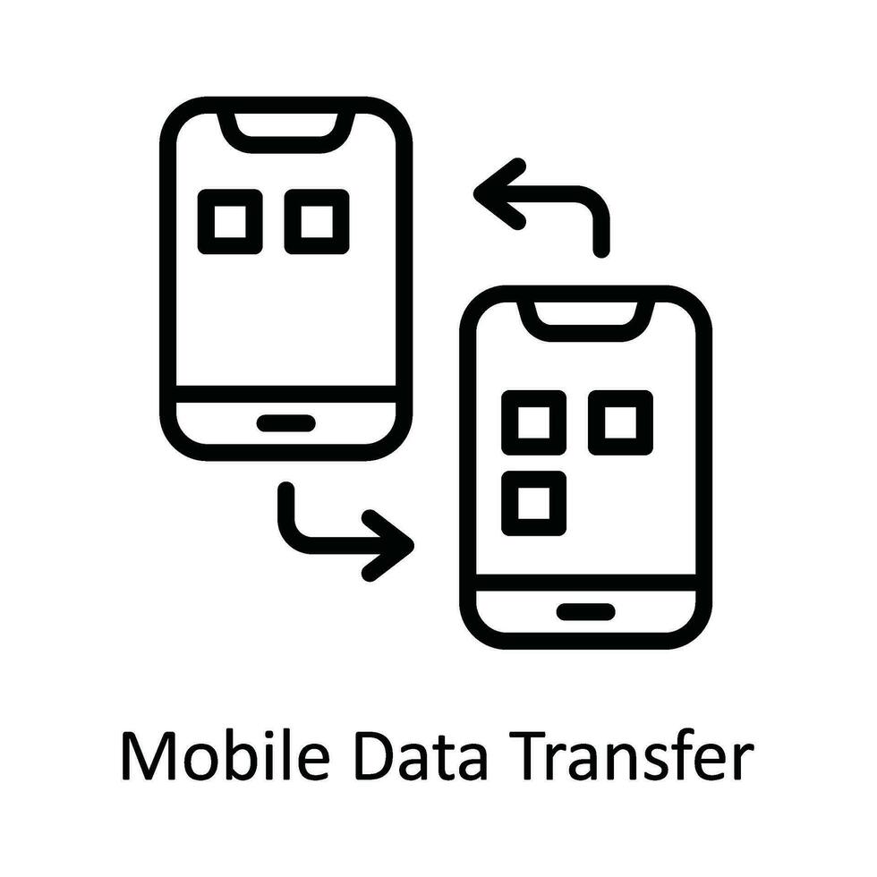 mobiel gegevens overdracht vector schets icoon ontwerp illustratie. netwerk en communicatie symbool Aan wit achtergrond eps 10 het dossier