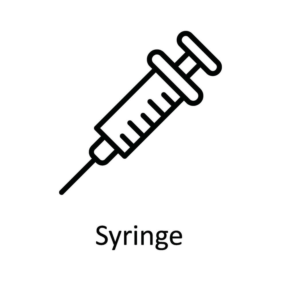 injectiespuit vector schets icoon ontwerp illustratie. medisch en Gezondheid symbool Aan wit achtergrond eps 10 het dossier