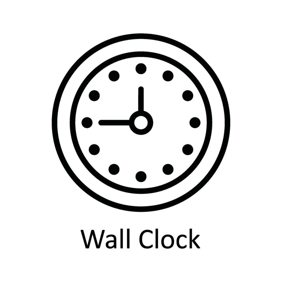 muur klok vector schets icoon ontwerp illustratie. gebruiker koppel symbool Aan wit achtergrond eps 10 het dossier