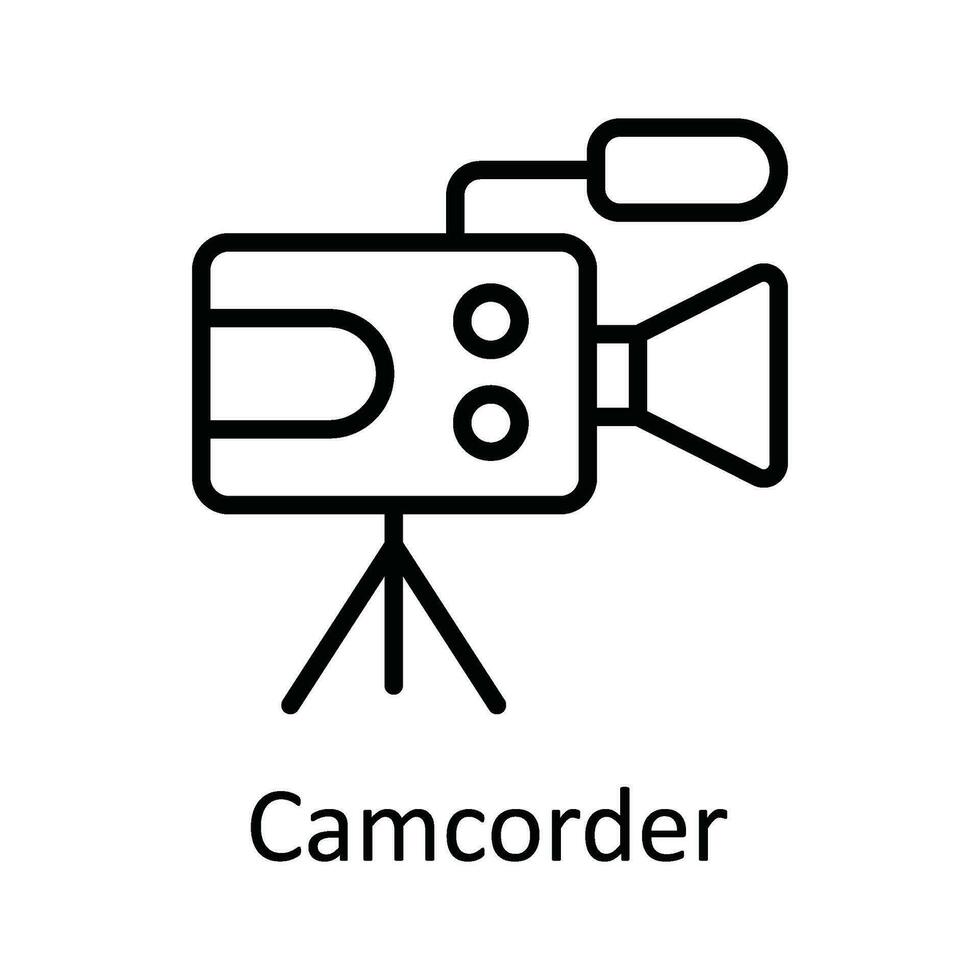 camcorder vector schets icoon ontwerp illustratie. online streaming symbool Aan wit achtergrond eps 10 het dossier