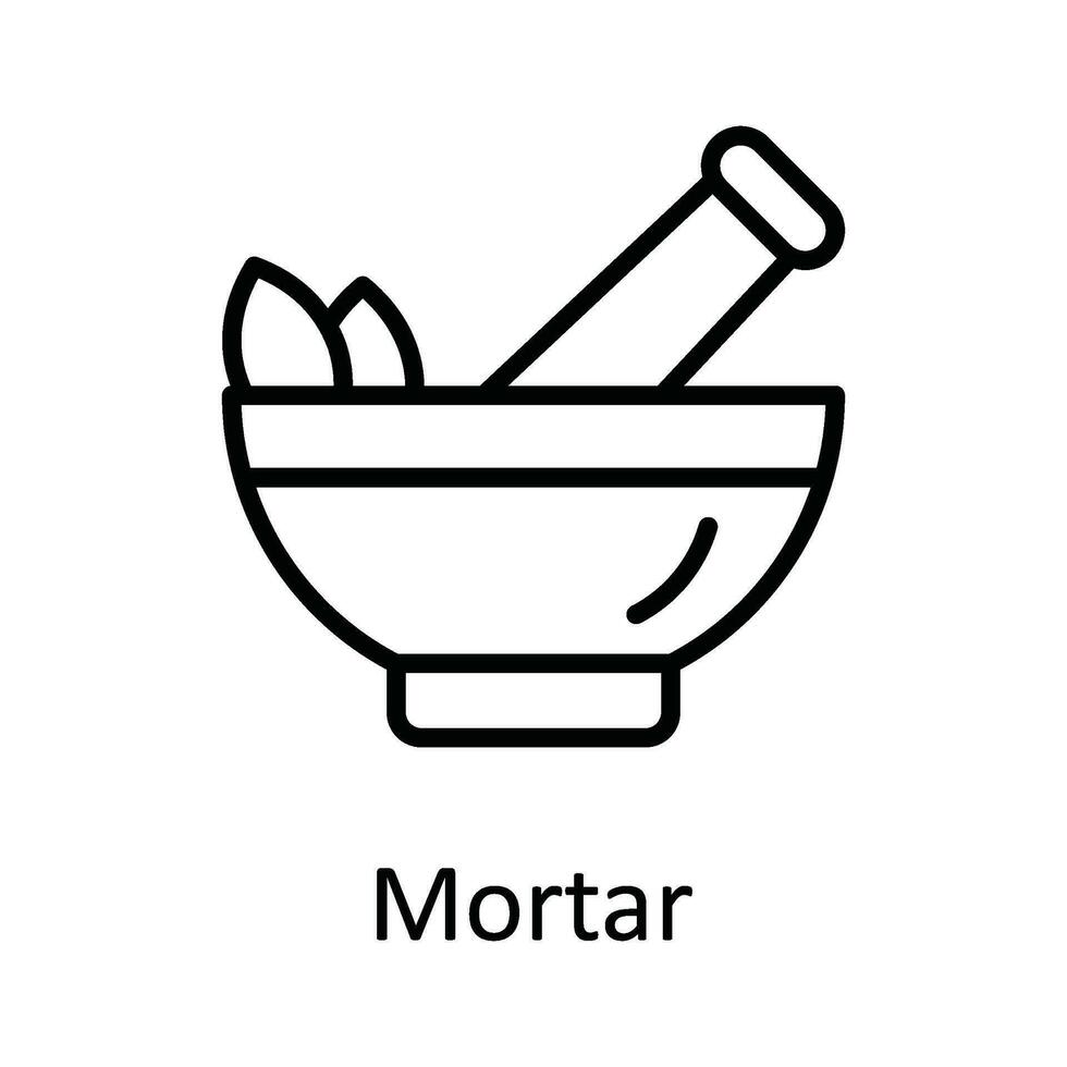 Mortier vector schets icoon ontwerp illustratie. medisch en Gezondheid symbool Aan wit achtergrond eps 10 het dossier