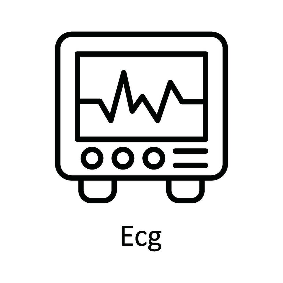 ecg vector schets icoon ontwerp illustratie. medisch en Gezondheid symbool Aan wit achtergrond eps 10 het dossier