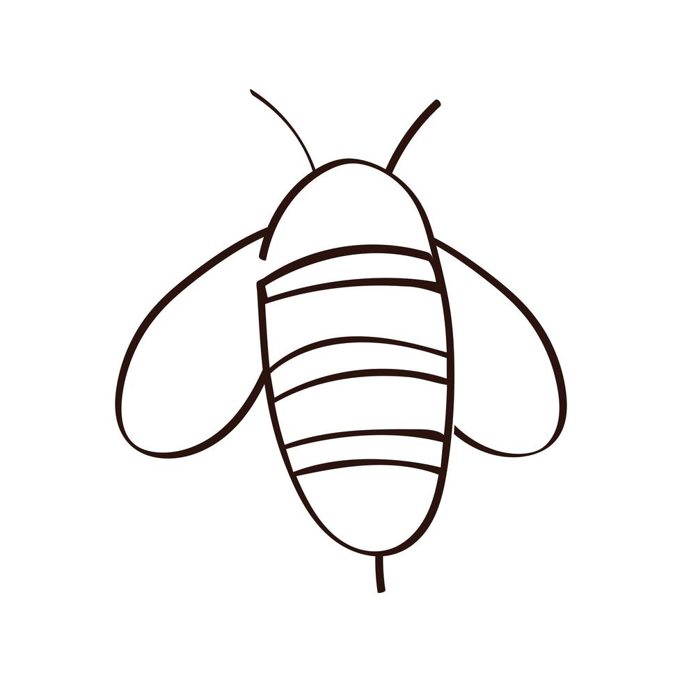 schattige bijen lente lijnstijl vector