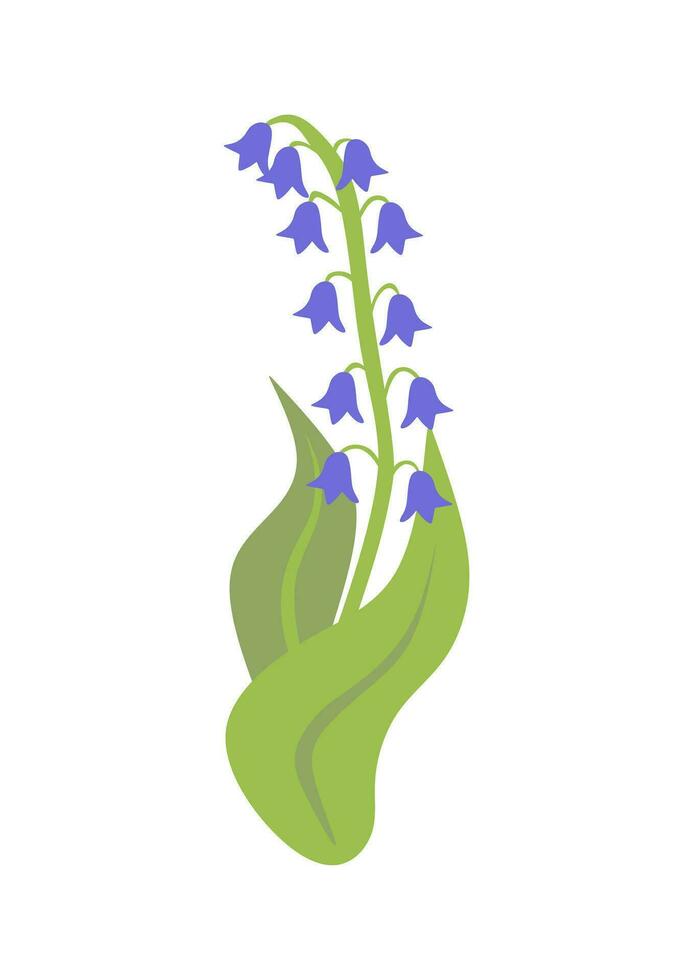 Afdeling blauw hand- campanula klok Aan wit achtergrond, geïsoleerd vector