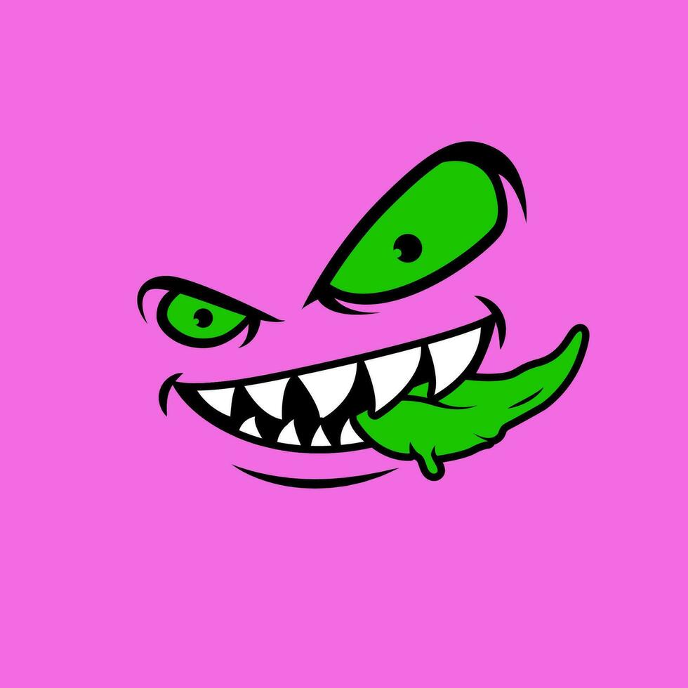 tekenfilm monster gezichten. vector kunst illustratie voor monster gezicht karakter. vector eps 10