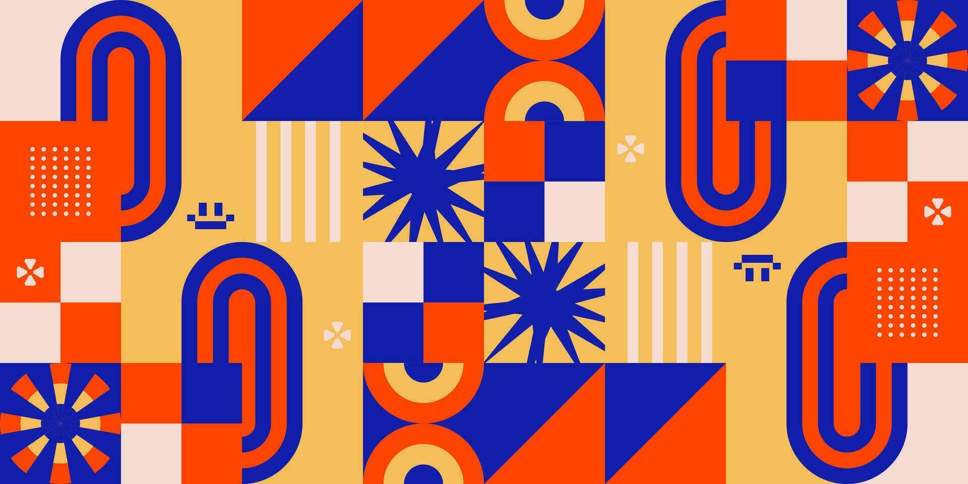 mozaïek- patroon achtergrond esthetisch poster lay-out banier kleurrijk kaart sjabloon backdrop evenement identiteit bewerkbare vector