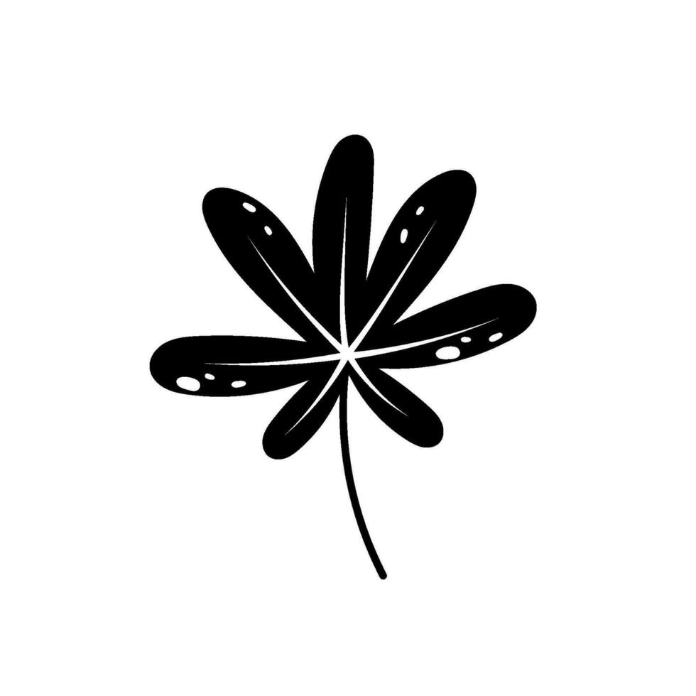 mooi vlak aralia blad silhouet. oerwoud gebladerte illustratie. fabriek bloemen ontwerp vector