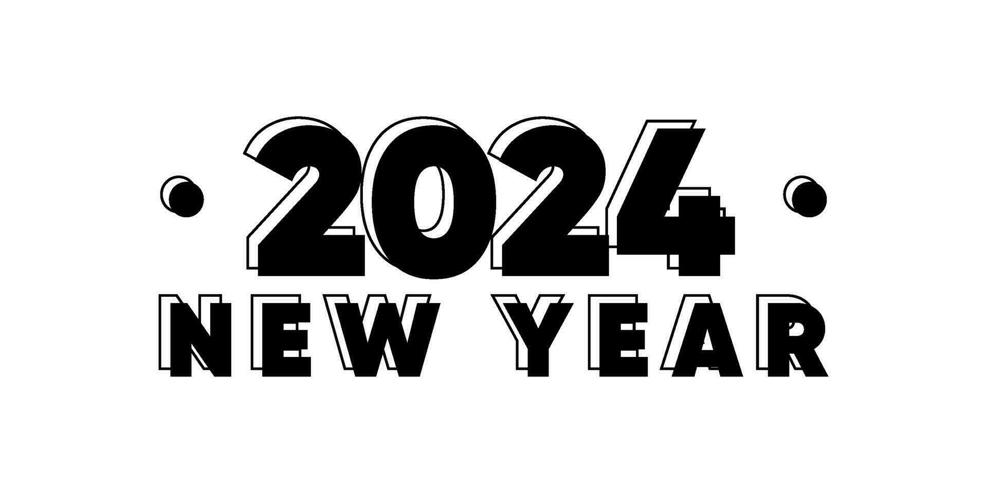 2024 nieuw jaar logo tekst ontwerp. 2024 aantal ontwerp sjabloon. kalender gemakkelijk icoon vector