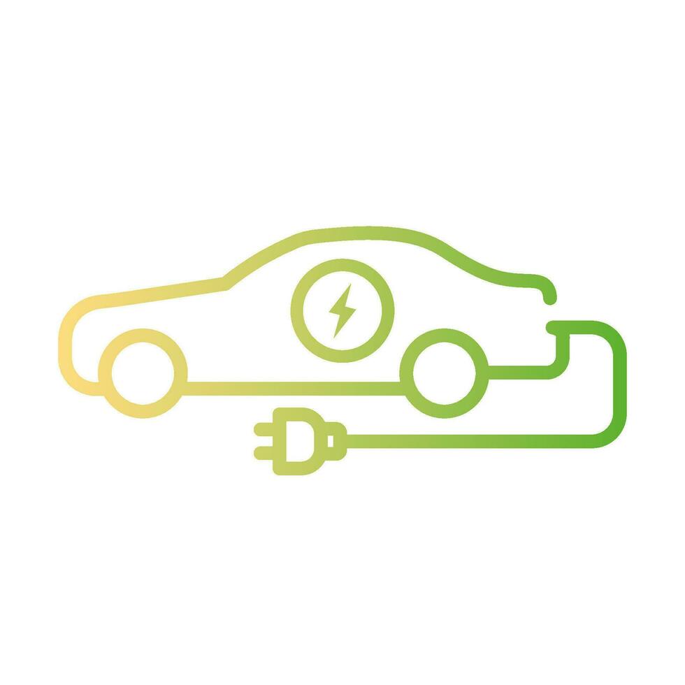 elektrisch auto icoon. hybride voertuig pictogram. lijn elektrisch auto vector