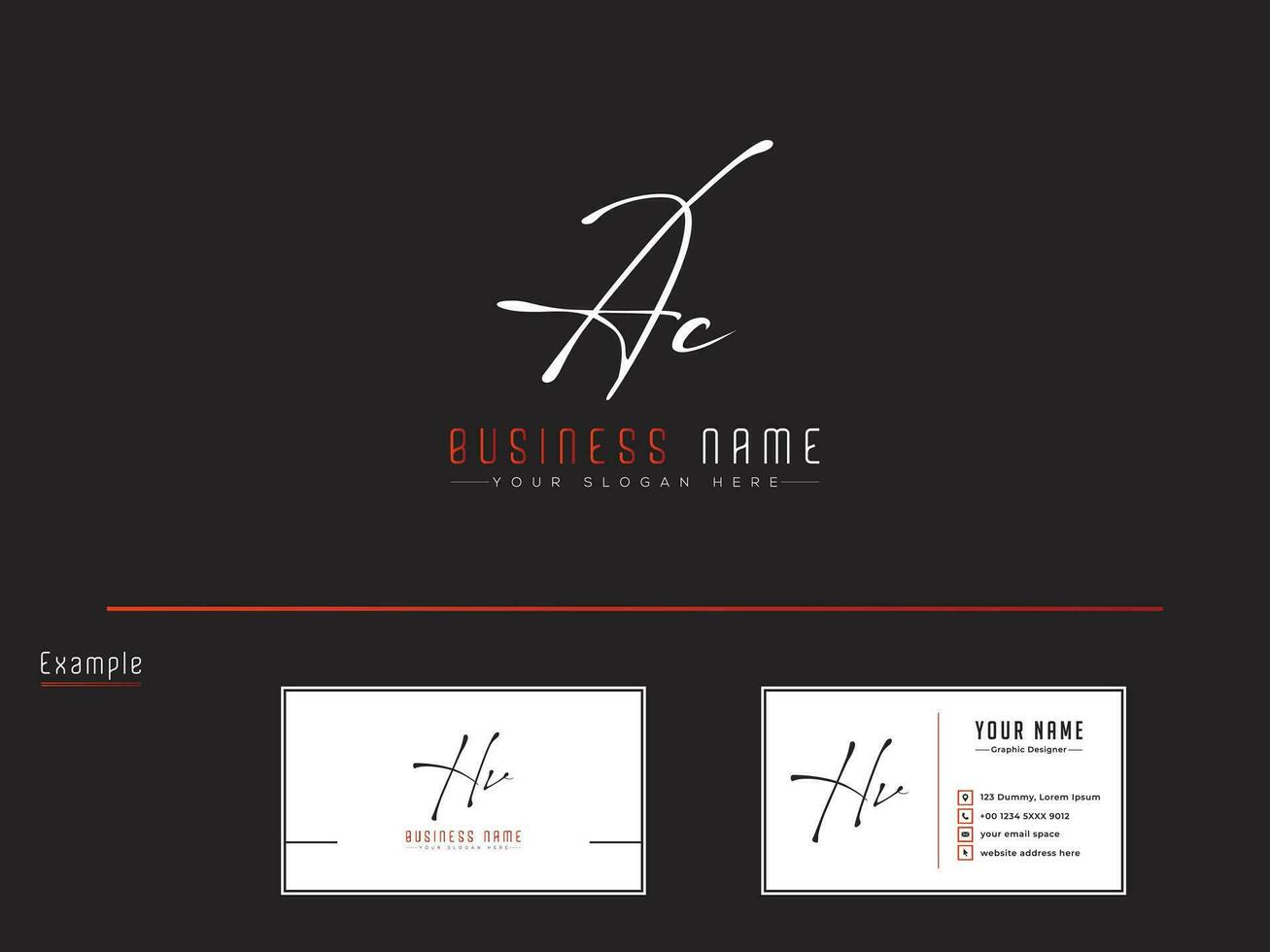 luxe ac logo icoon, eerste handtekening brief ac logo met bedrijf kaart vector