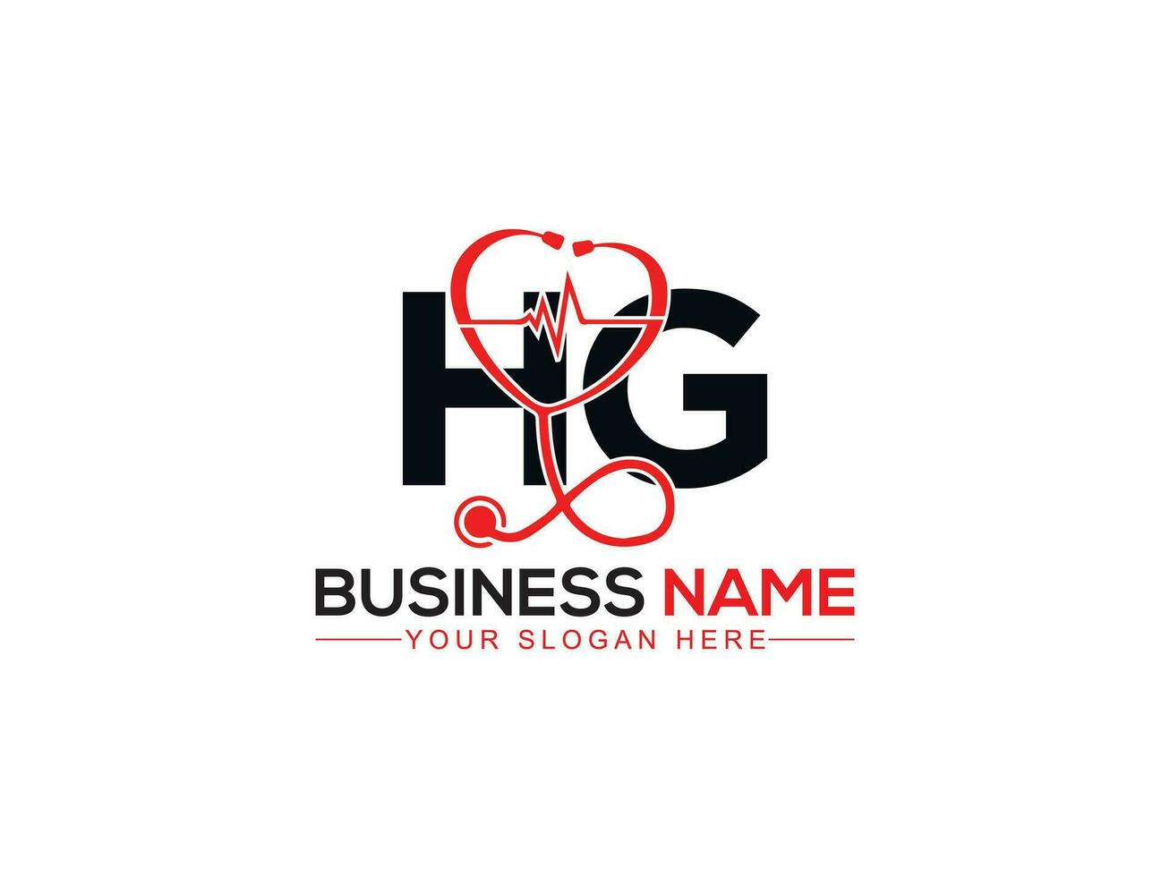 typografie apotheker hg logo symbool, creatief hg artsen logo icoon ontwerp vector