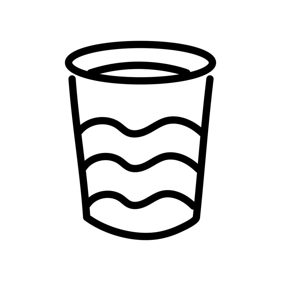 waterglas lijn stijlicoon vector