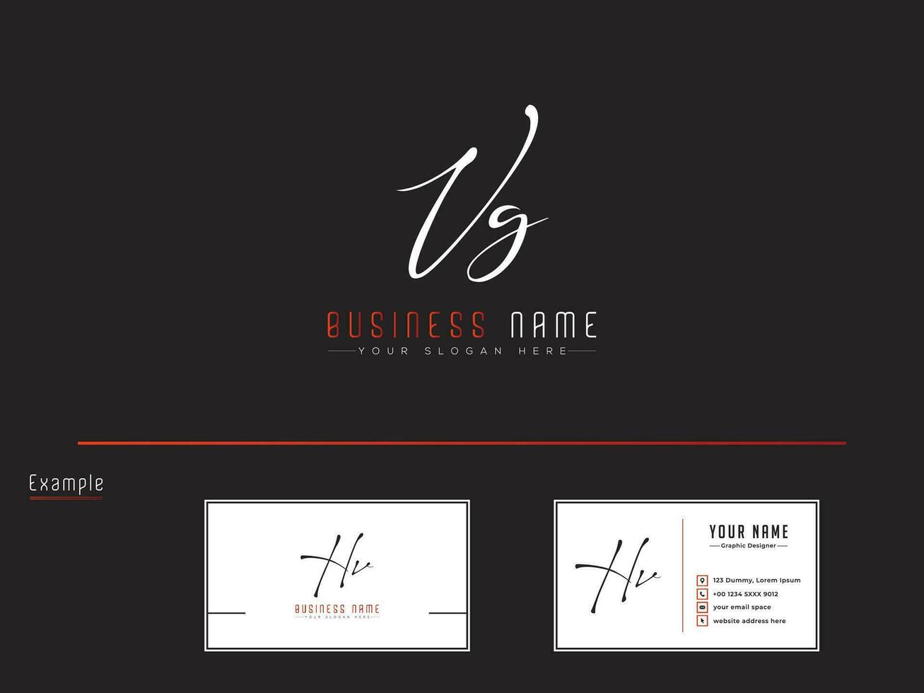 luxe vg logo brief vector, handtekening brief vg logo en bedrijf kaart vector