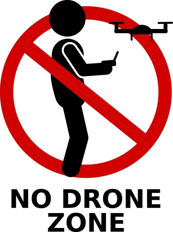 Nee dar zone, Nee drone, teken dar vector