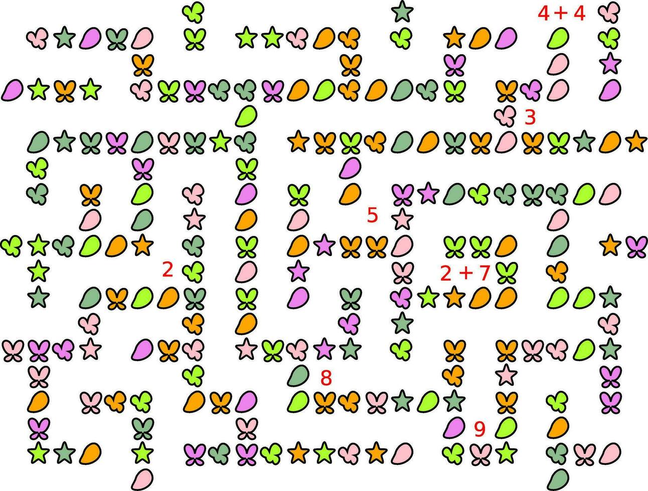 pret toevoeging werkblad, leerzaam wiskunde spel vector