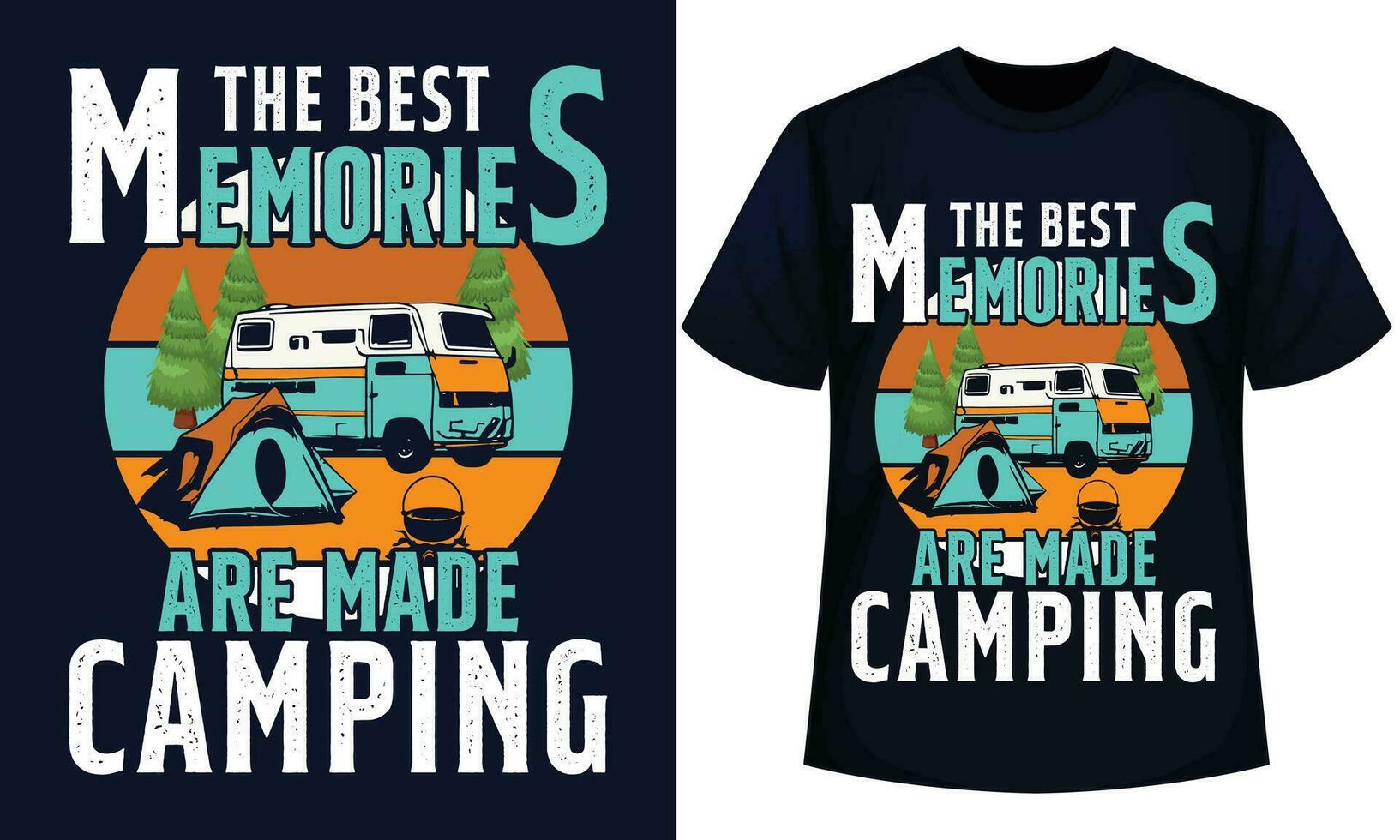 de het beste herinneringen zijn gemaakt camping, camping t overhemd ontwerp vector