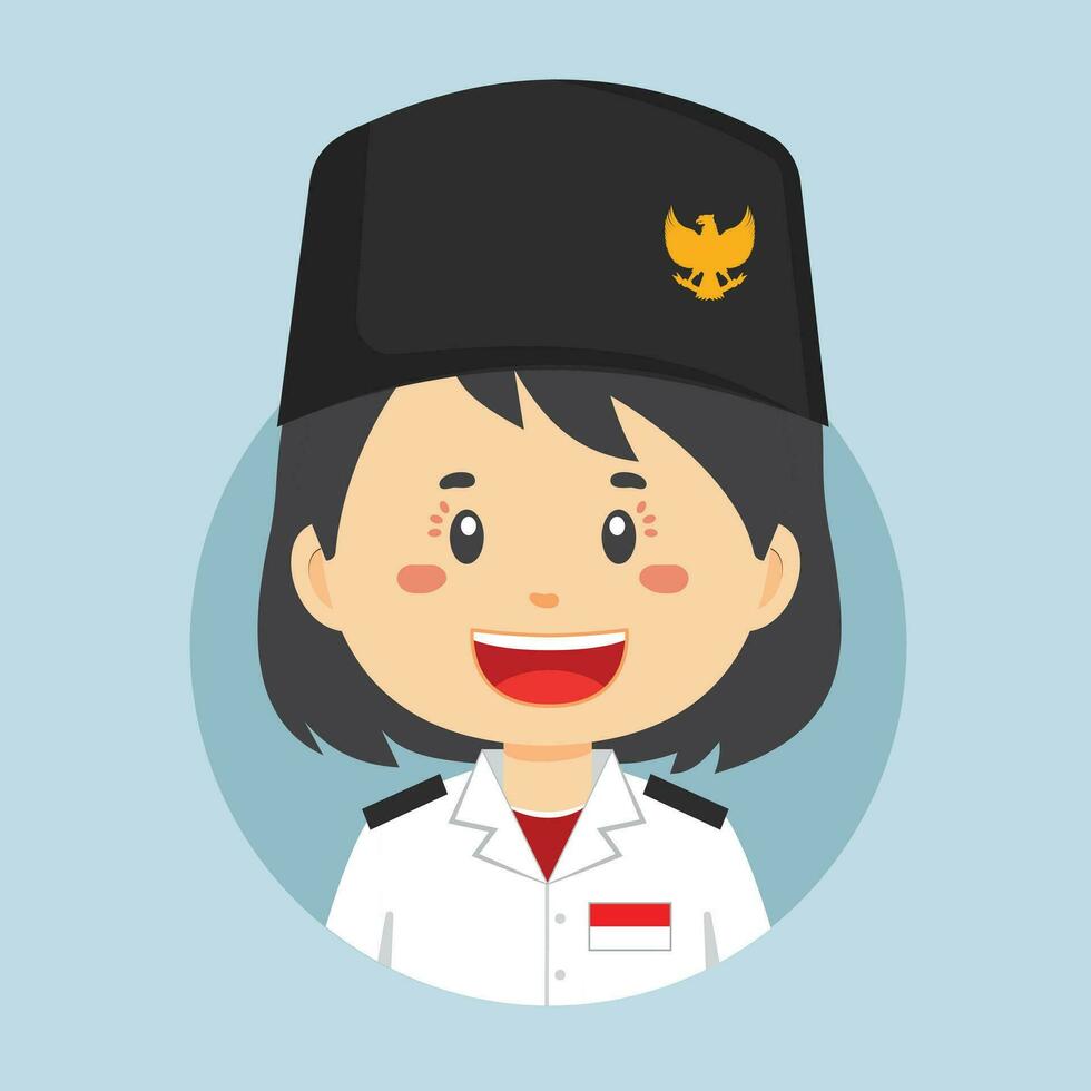 avatar van een Indonesisch vlag toonder karakter vector