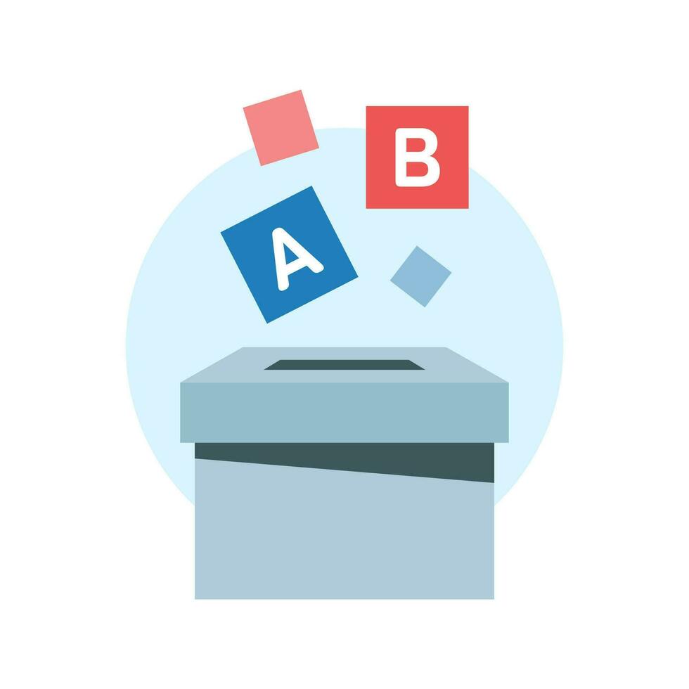 verkiezing, keuze, stemmen, poll voor enquête concept illustratie vlak ontwerp vector eps10. grafisch element voor landen bladzijde ui, icoon, infographic