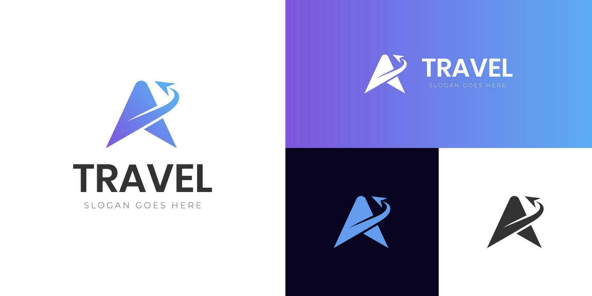 brief een lucht reizen logo icoon ontwerp met vlak grafisch element, symbool, teken voor reizen agentschap logo ontwerp vector
