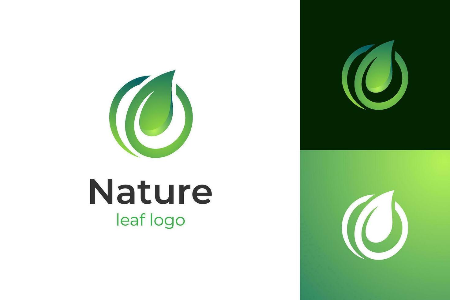 brief O blad logo icoon ontwerp, blad met cirkel vector logo grafisch element voor natuur merk logo symbool