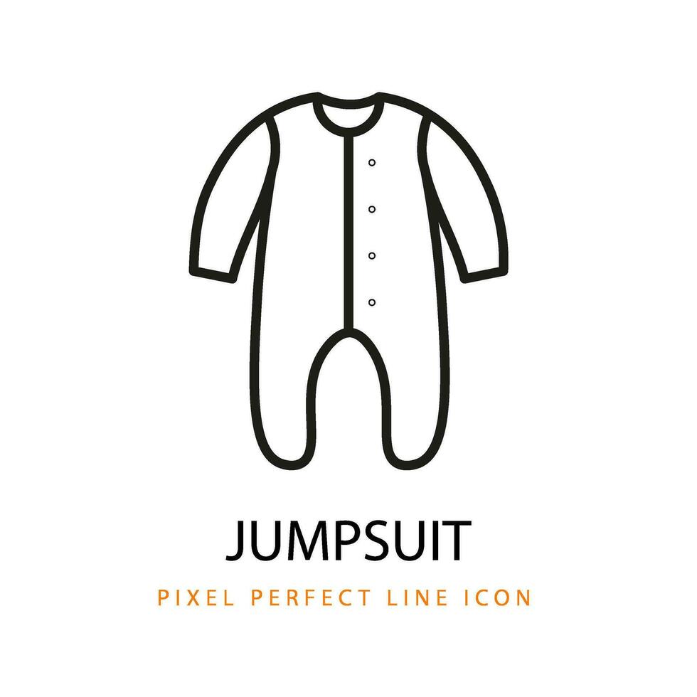 jumpsuit icoon lijn kunst pixel perfect zuigeling baby kleuter vector