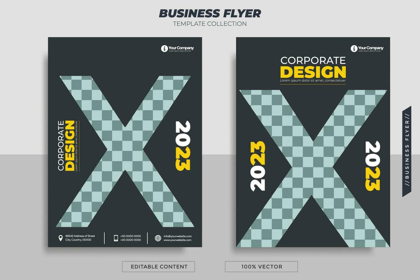 bedrijf folder brochure met brief x. kan worden gebruikt voor uw bedrijf behoeften. vector