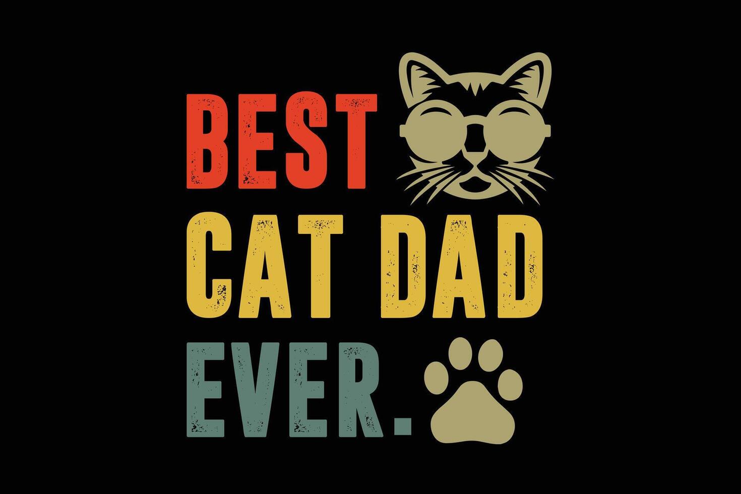 het beste kat vader ooit retro wijnoogst kat minnaar vader t-shirt ontwerp vector