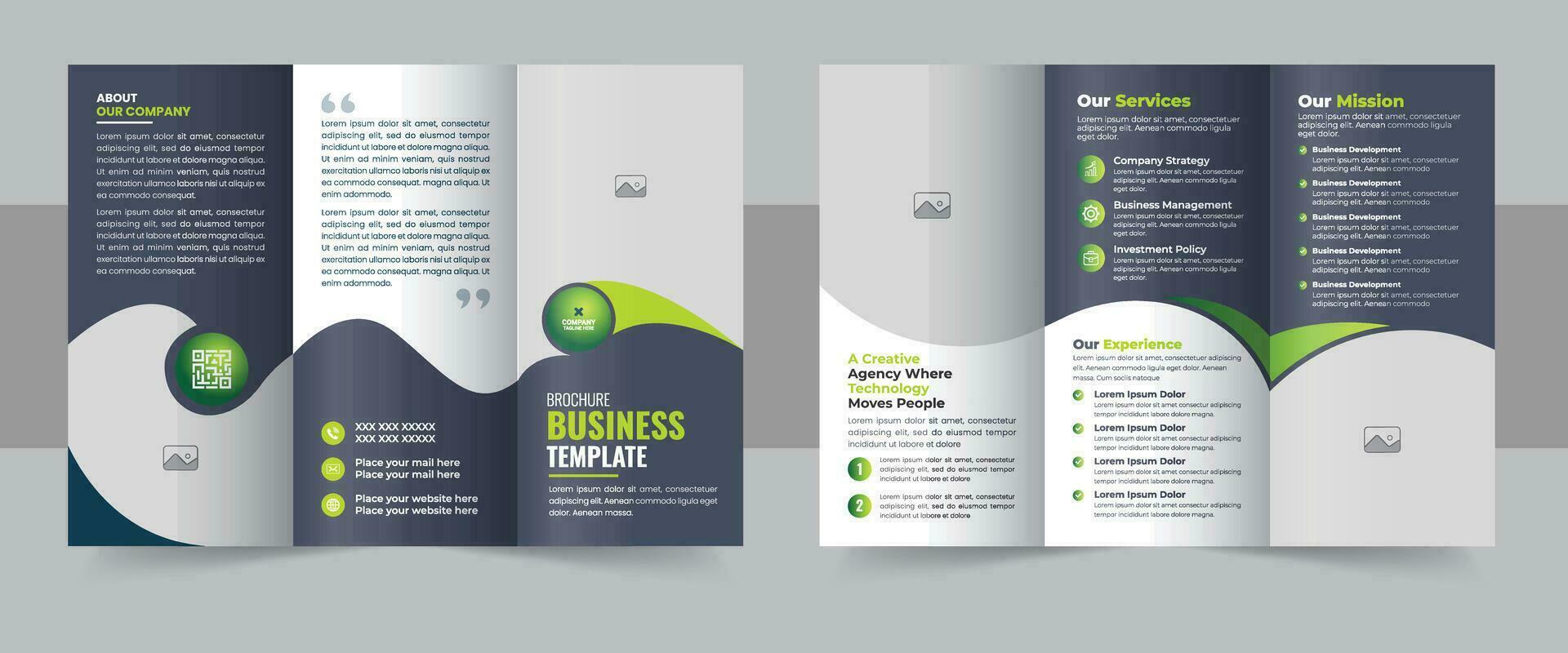 modern drievoud bedrijf brochure sjabloon, zakelijke bedrijf drievoud brochure sjabloon, creatief en professioneel tri vouwen brochure vector ontwerp