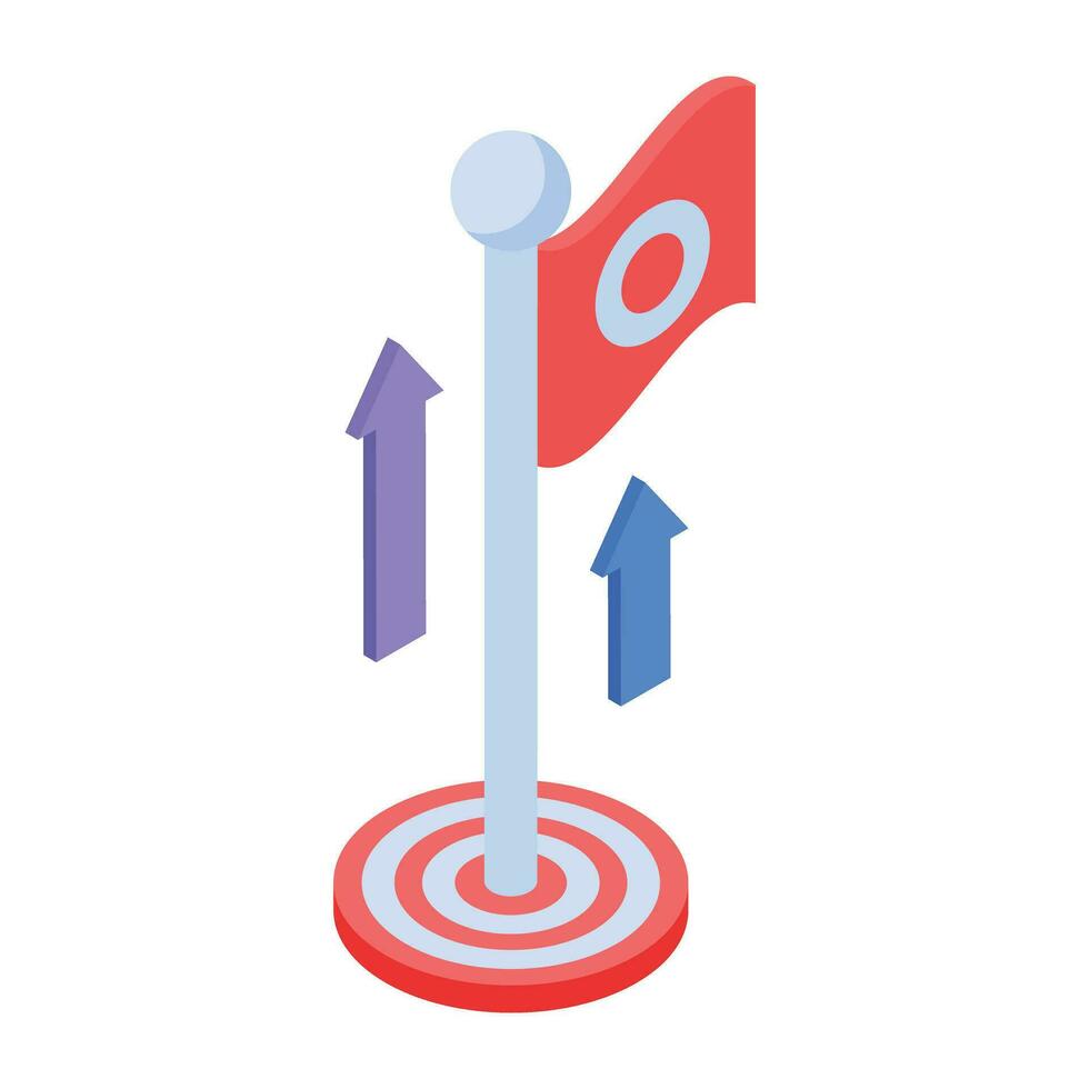 handig isometrische icoon van groei doel vector