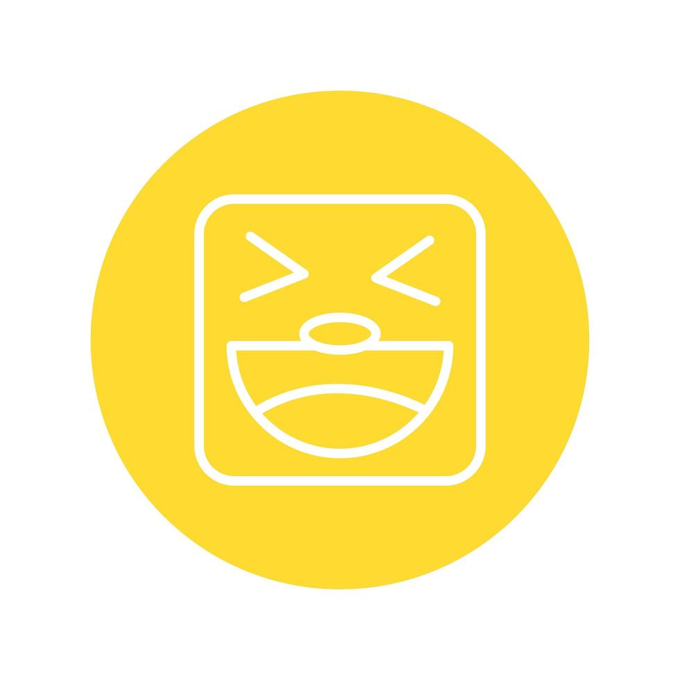 vierkante emoji gek gezicht lijn stijlicoon vector