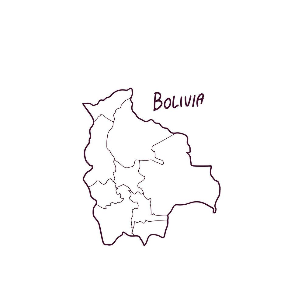 hand- getrokken tekening kaart van Bolivia. vector illustratie