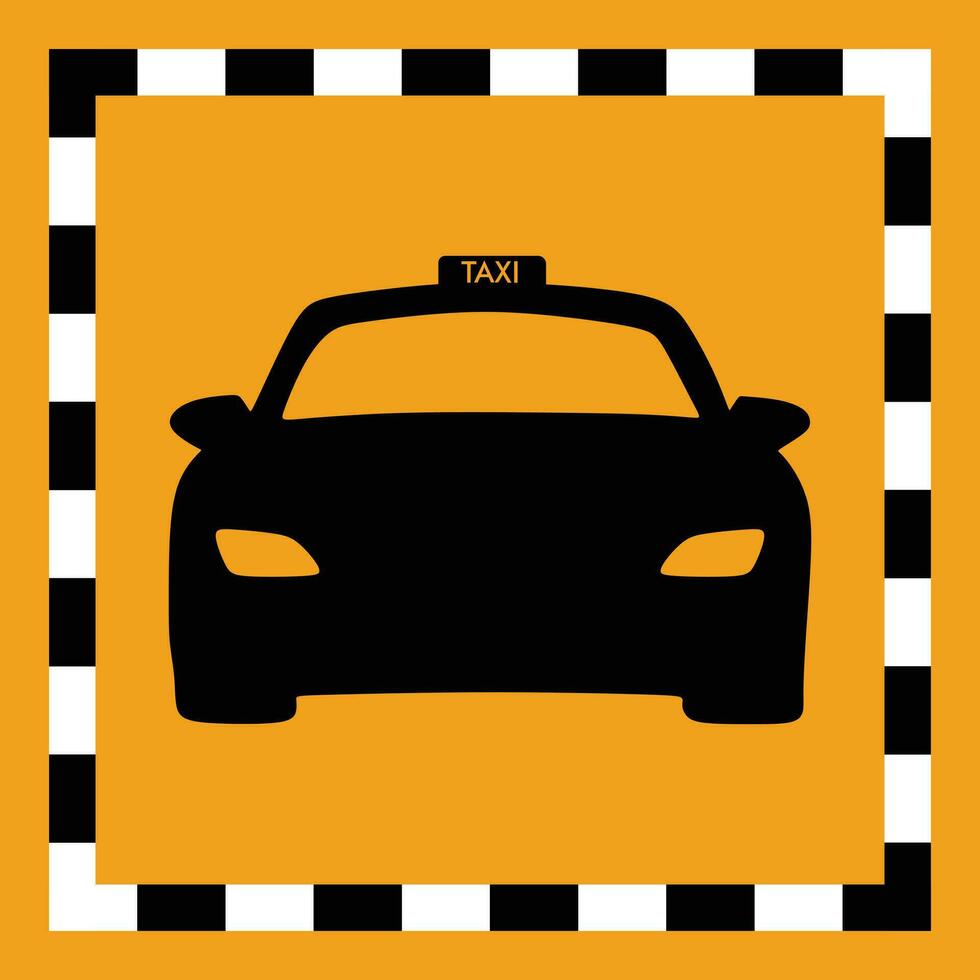 taxi teken vector illustratie en taxi auto vector banier ontwerp en auto vector auto zwart en geel kleur tekenfilm auto banier ontwerp