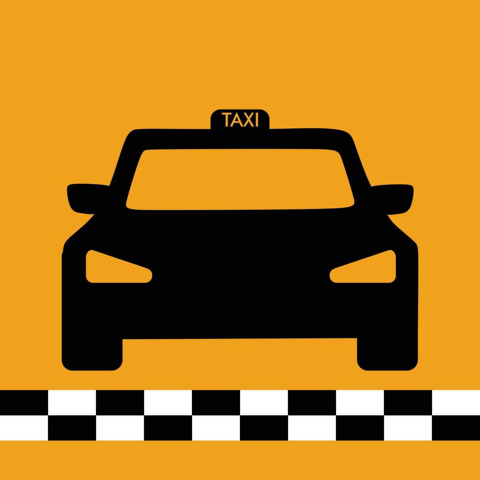 taxi teken vector illustratie en taxi auto vector banier ontwerp en auto vector auto zwart en geel kleur tekenfilm auto banier ontwerp