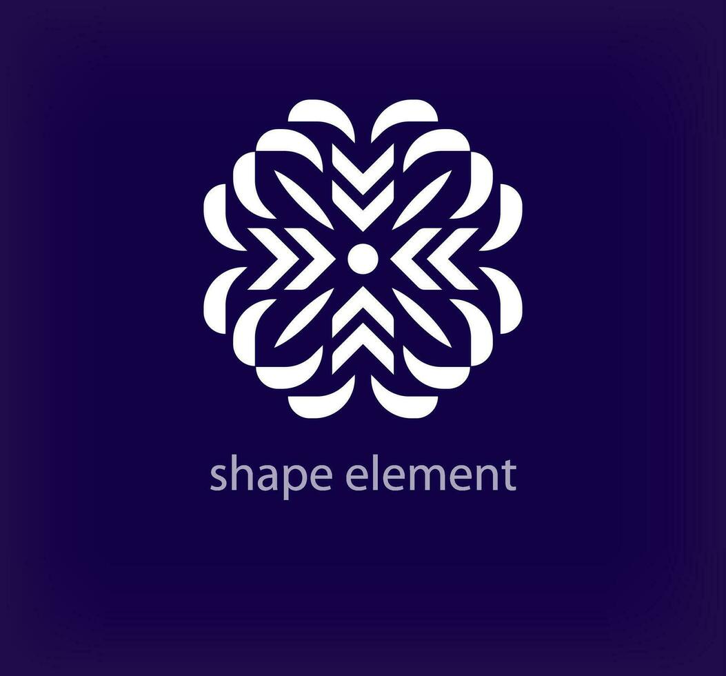 creatief meetkundig bloem vorm element logo. uniek circulaire symmetrisch logo sjabloon. vector