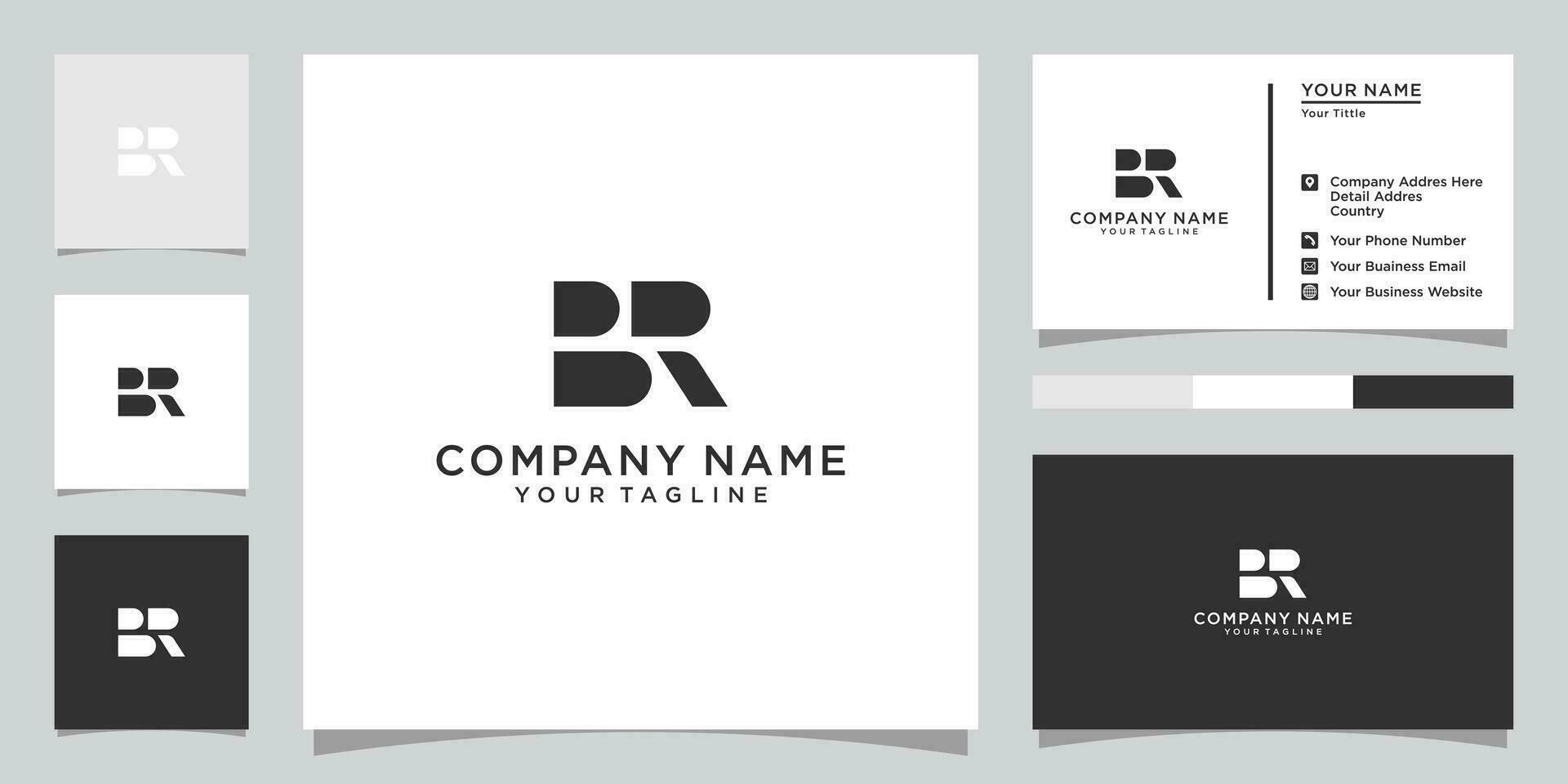 rb of br beginletter logo ontwerpconcept. vector