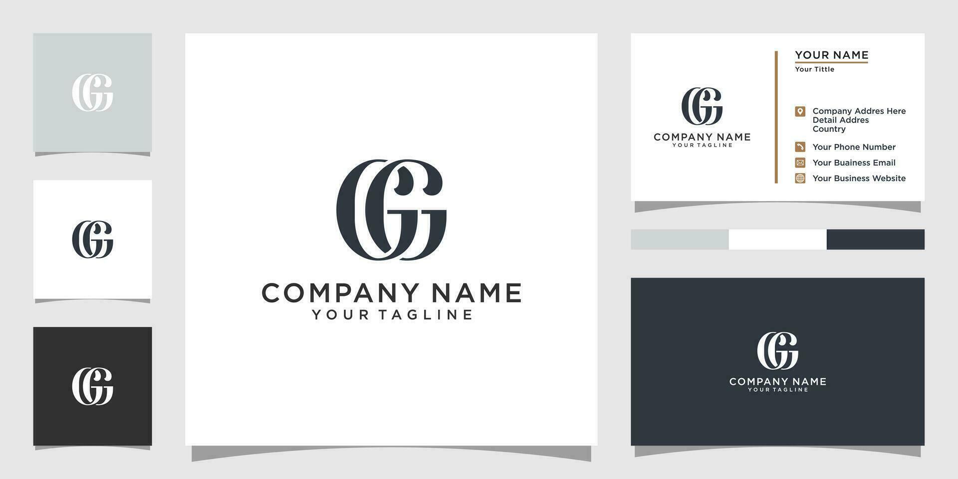 gg of g eerste brief logo ontwerp concept vector