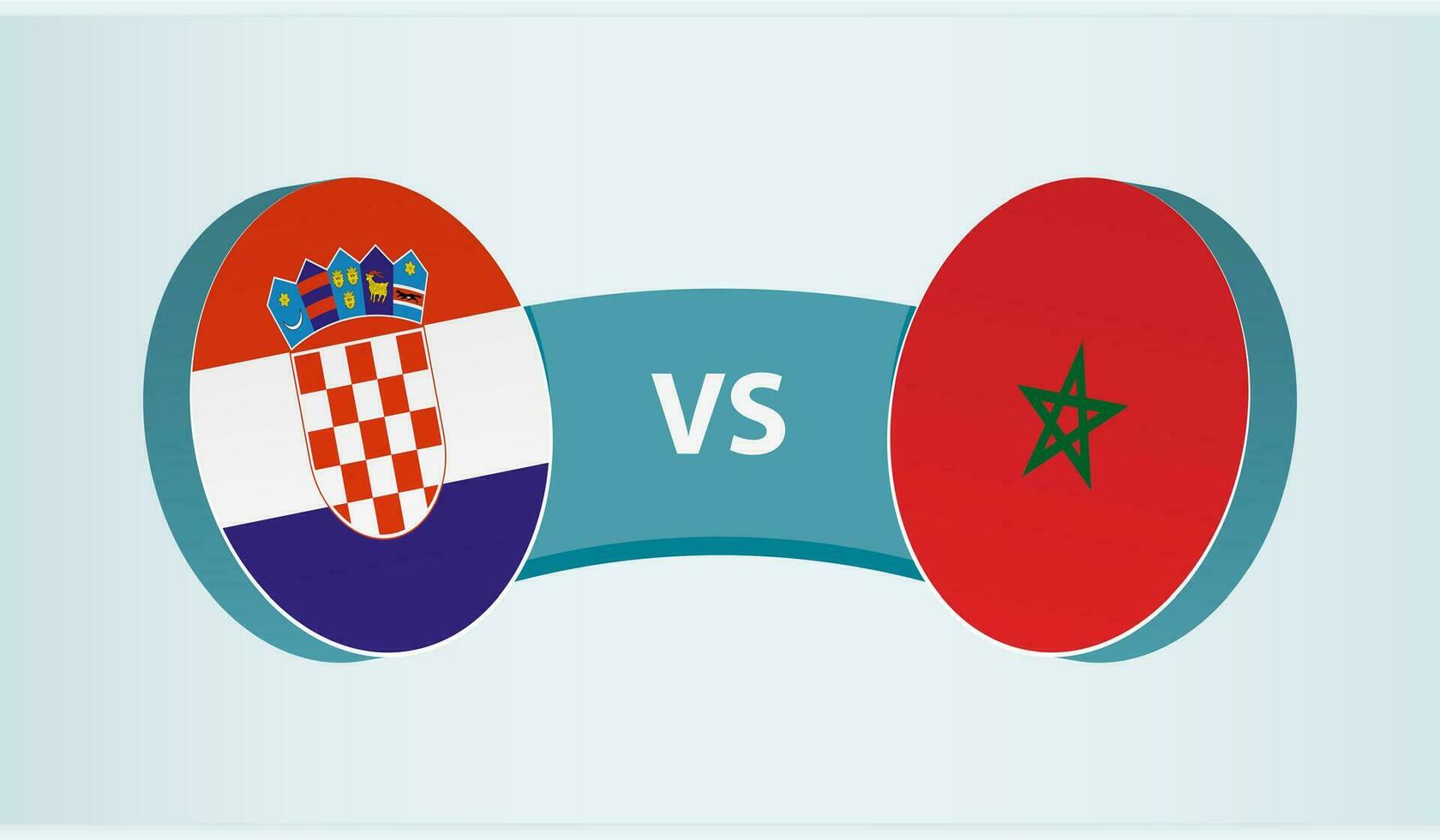 Kroatië versus Marokko, team sport- wedstrijd concept. vector