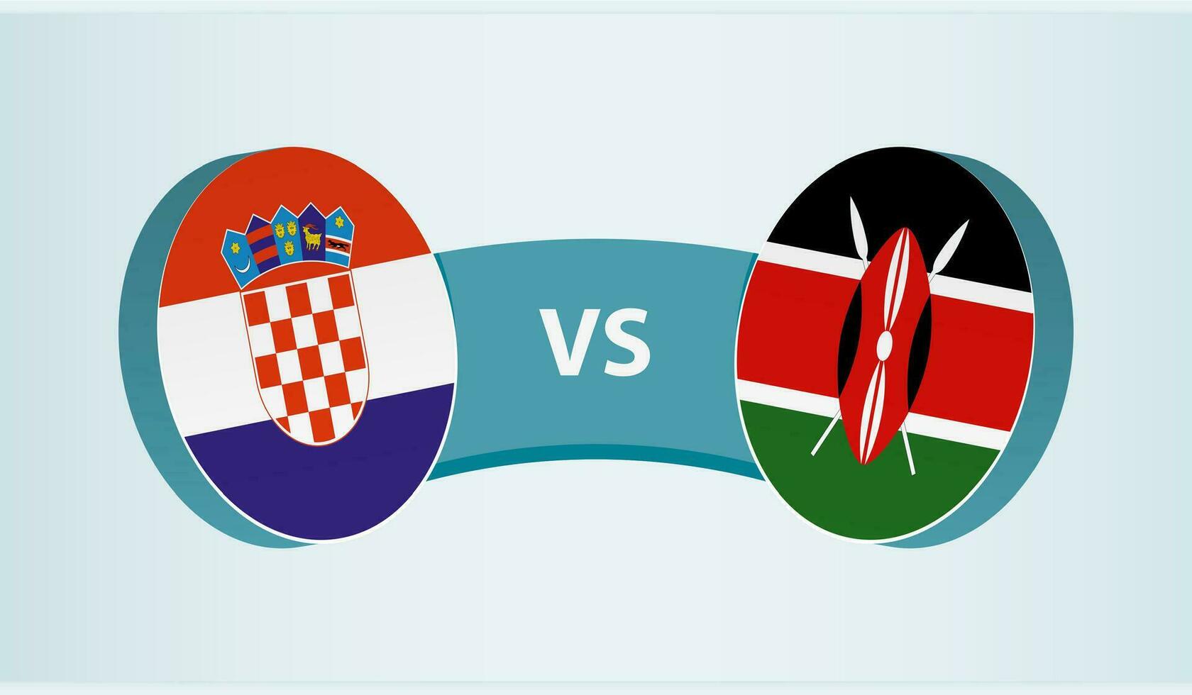 Kroatië versus Kenia, team sport- wedstrijd concept. vector