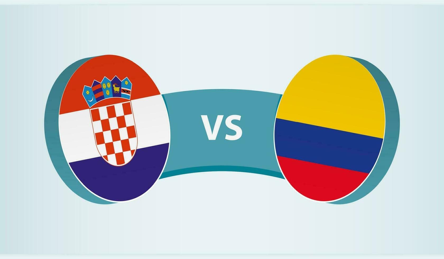 Kroatië versus Colombia, team sport- wedstrijd concept. vector