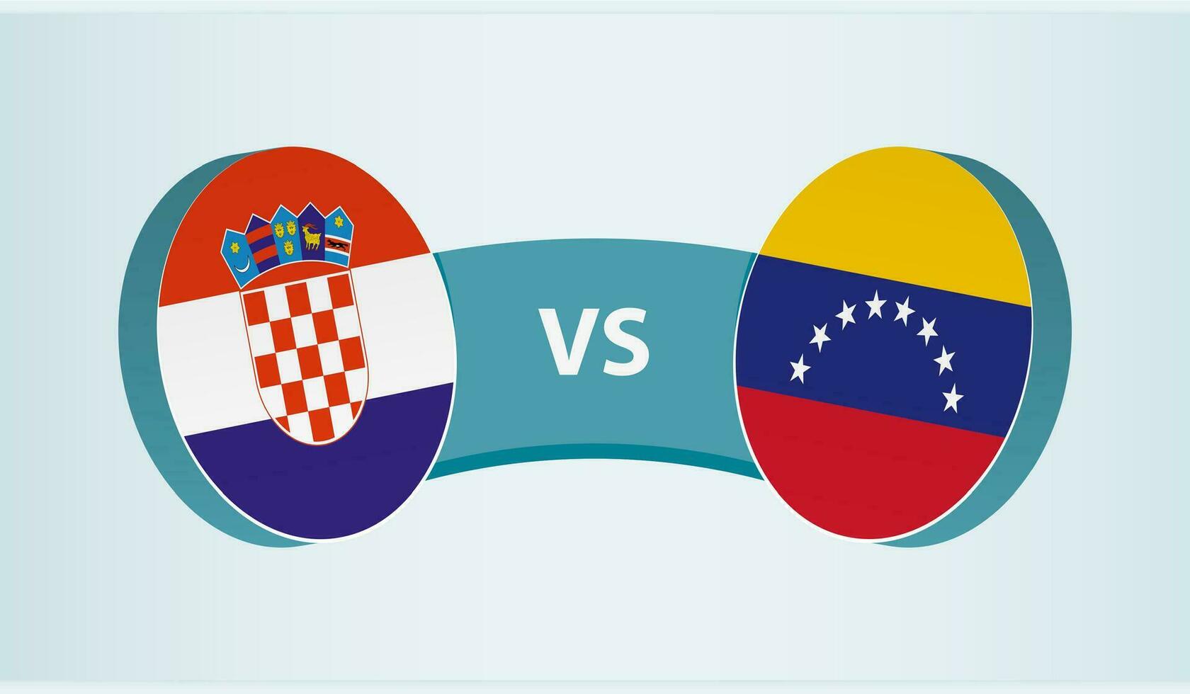 Kroatië versus Venezuela, team sport- wedstrijd concept. vector