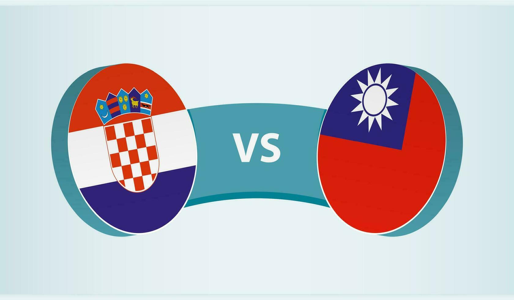 Kroatië versus Taiwan, team sport- wedstrijd concept. vector