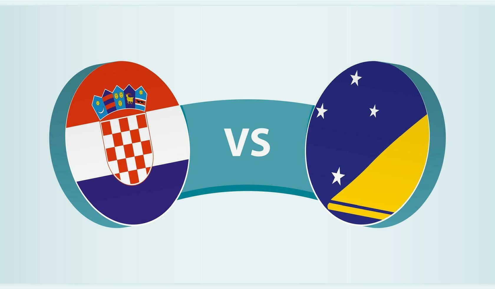 Kroatië versus tokelau, team sport- wedstrijd concept. vector