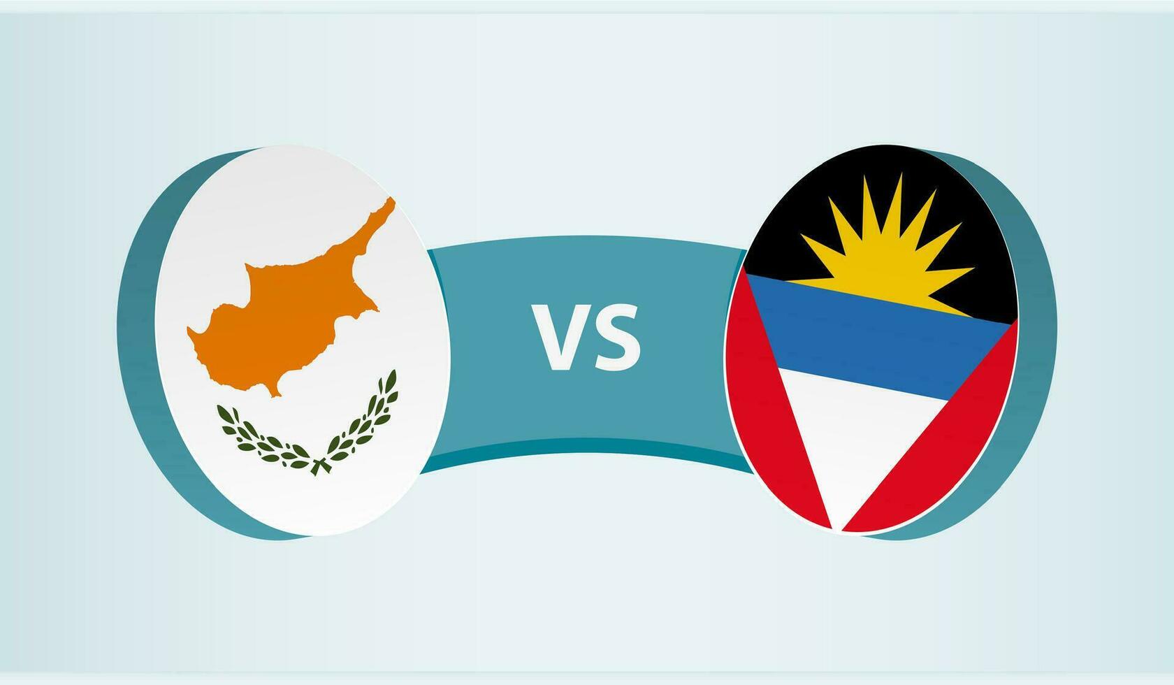 Cyprus versus antigua en barbuda, team sport- wedstrijd concept. vector